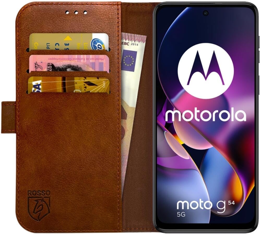 Rosso Element PU Θήκη Πορτοφόλι Motorola Moto G54 - Brown