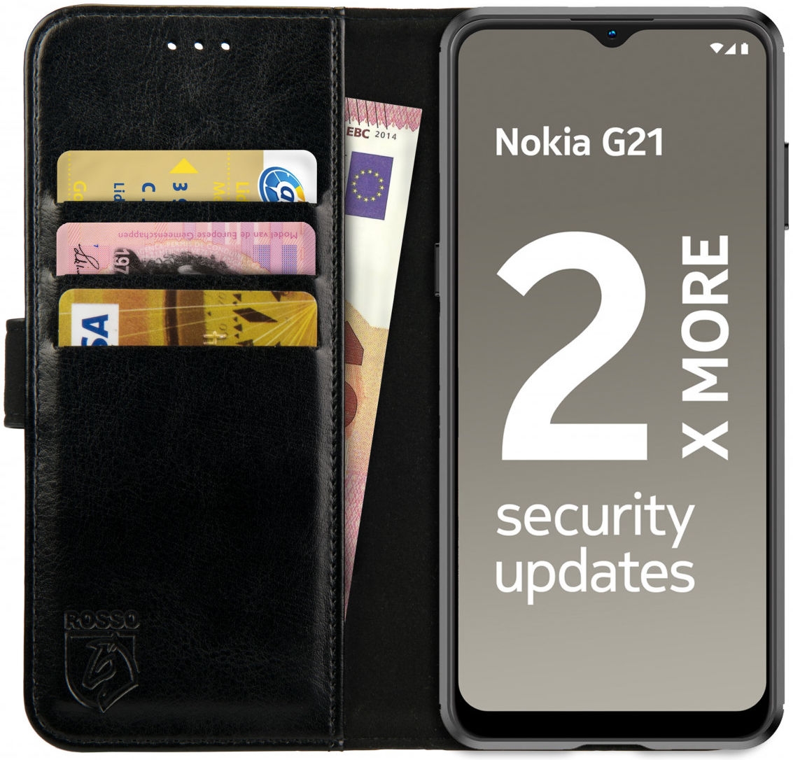 Rosso Element PU Θήκη Πορτοφόλι Nokia G21 / G11 - Black