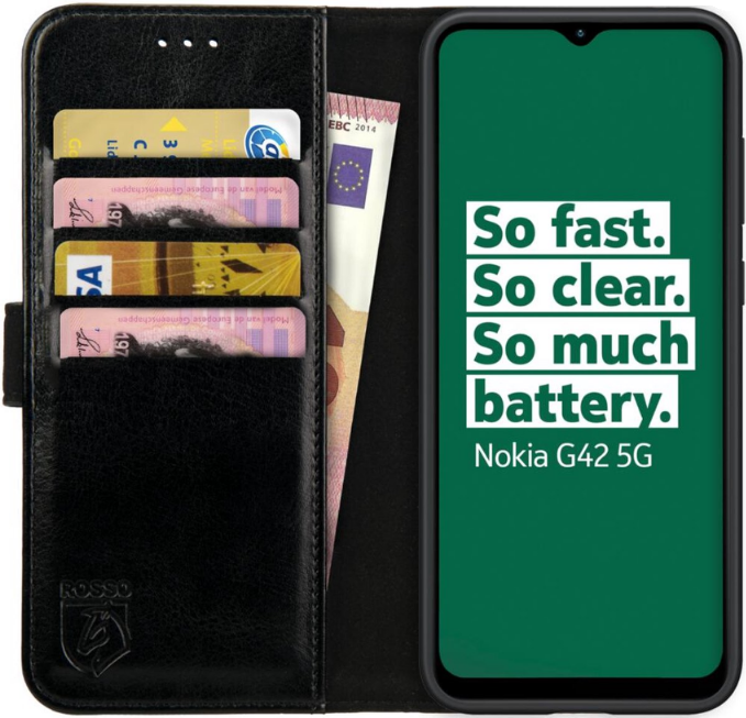 Rosso Element PU Θήκη Πορτοφόλι Nokia G42 - Black