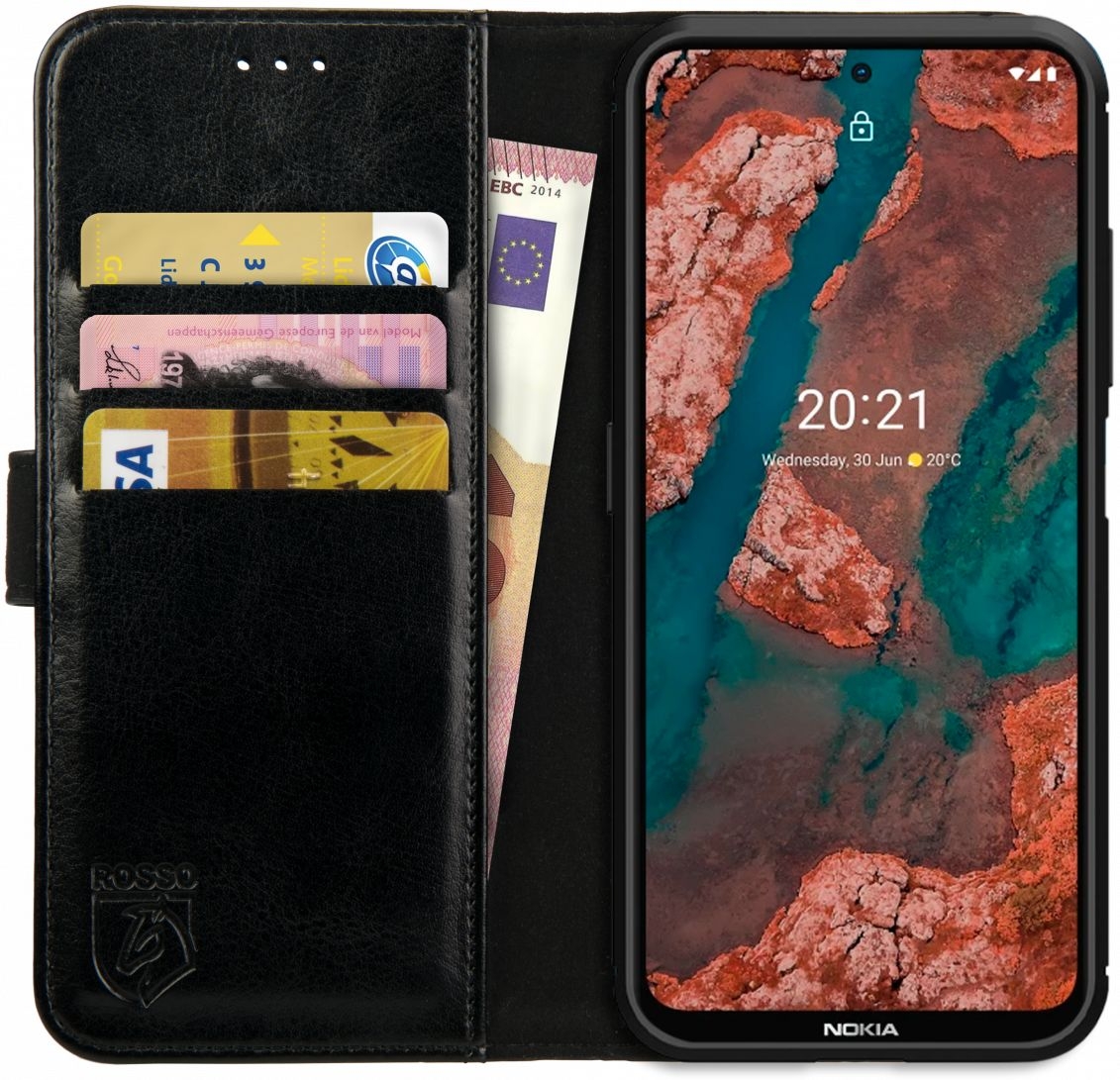 Rosso Element PU Θήκη Πορτοφόλι Nokia X20 / X10 - Black