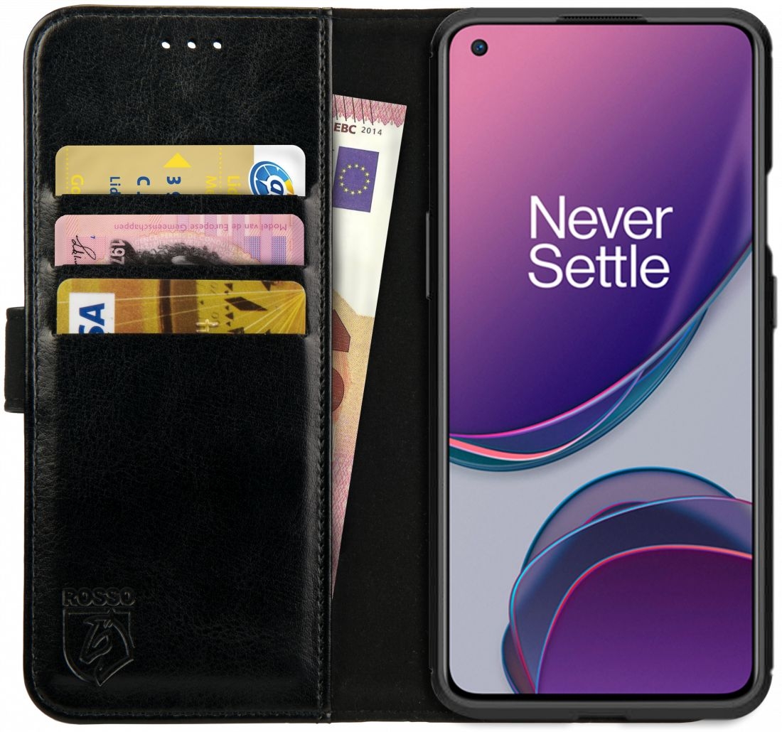 Rosso Element PU Θήκη Πορτοφόλι OnePlus 8T - Black 