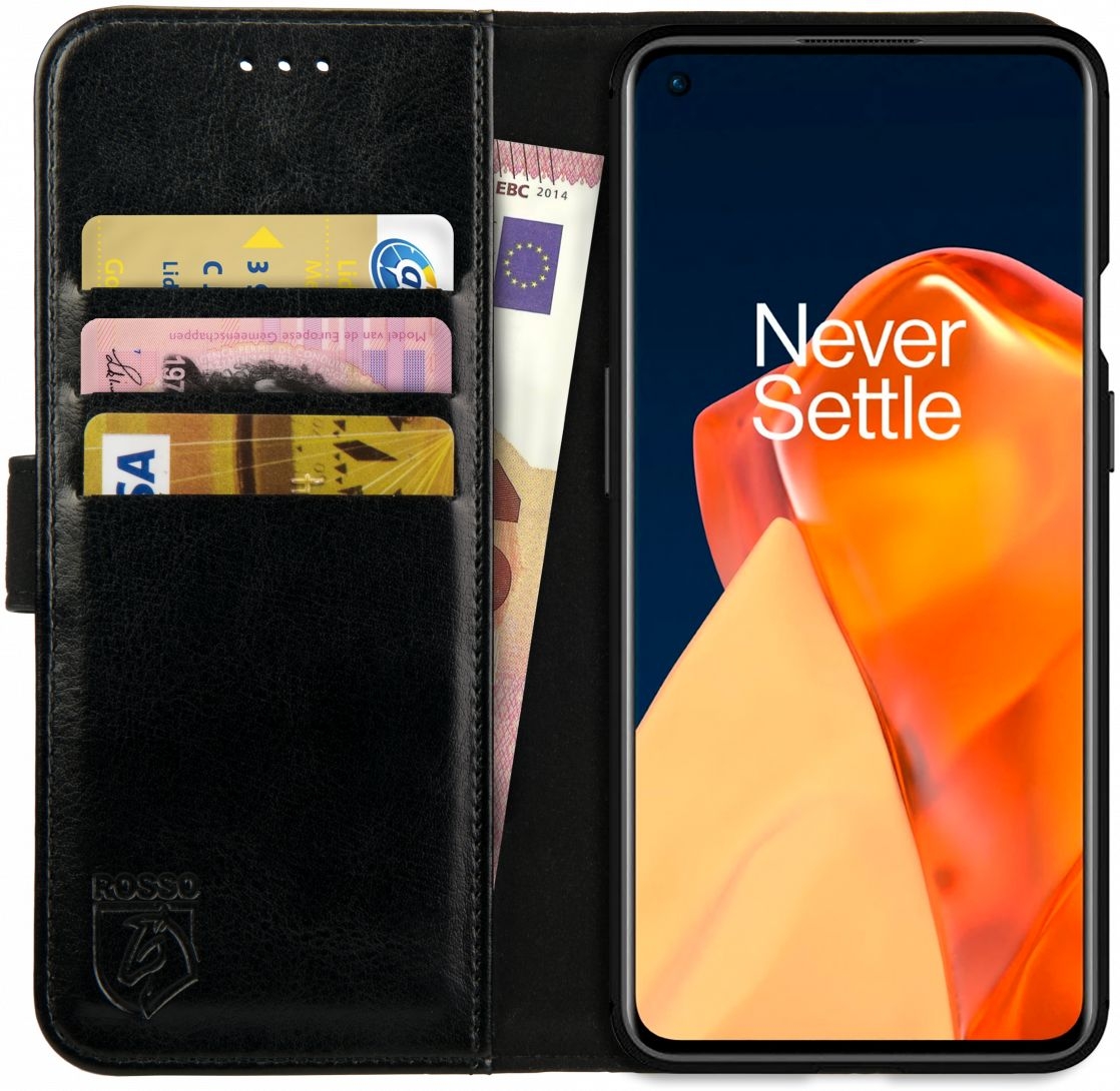 Rosso Element PU Θήκη Πορτοφόλι OnePlus 9 - Black