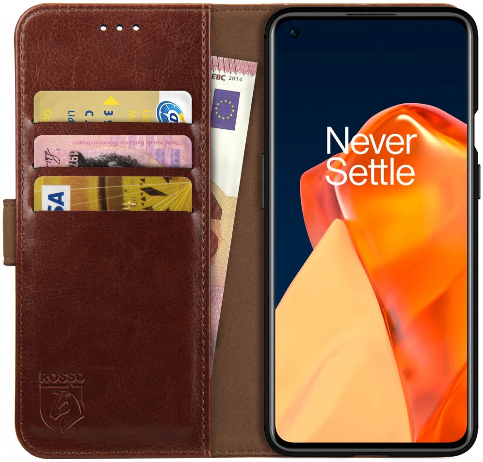 Rosso Element PU Θήκη Πορτοφόλι OnePlus 9 Pro - Brown