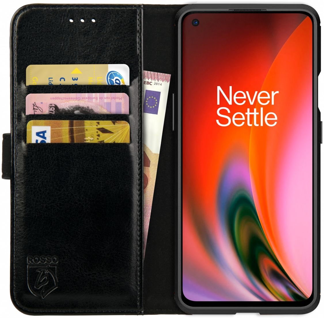 Rosso Element PU Θήκη Πορτοφόλι OnePlus Nord 2 5G - Black