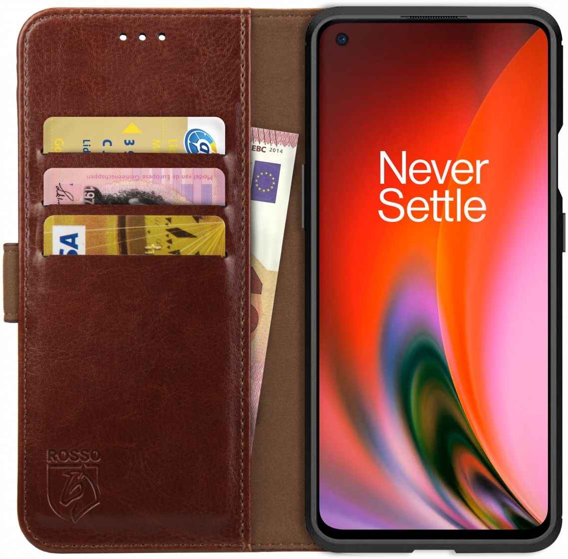 Rosso Element PU Θήκη Πορτοφόλι OnePlus Nord 2 5G - Brown