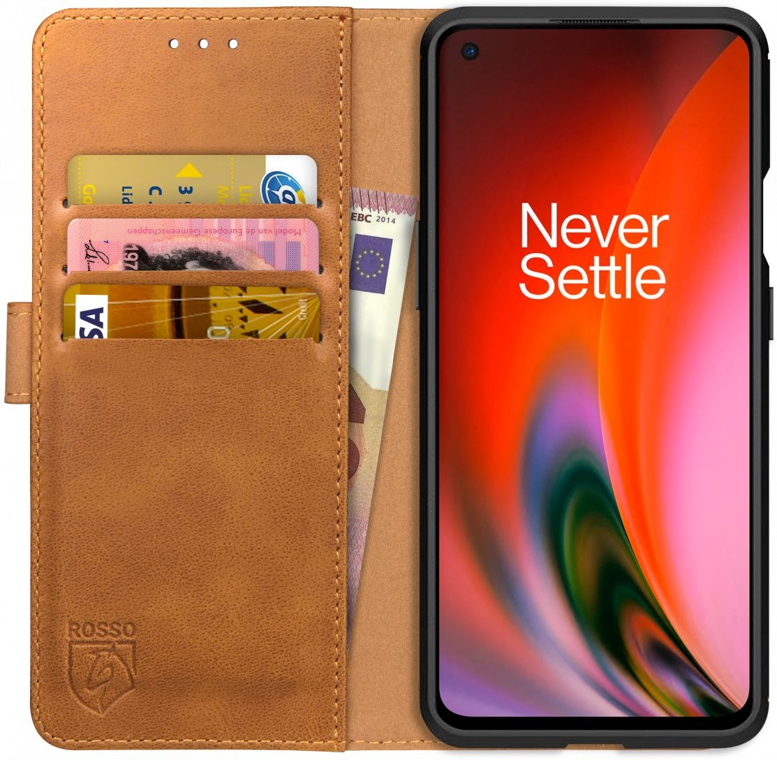 Rosso Element PU Θήκη Πορτοφόλι OnePlus Nord 2 5G - Light Brown
