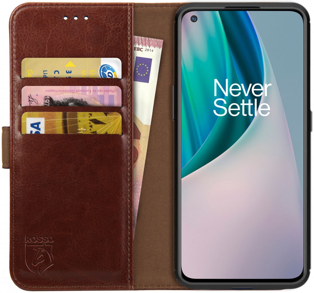 Rosso Element PU Θήκη Πορτοφόλι OnePlus Nord N10 5G - Brown