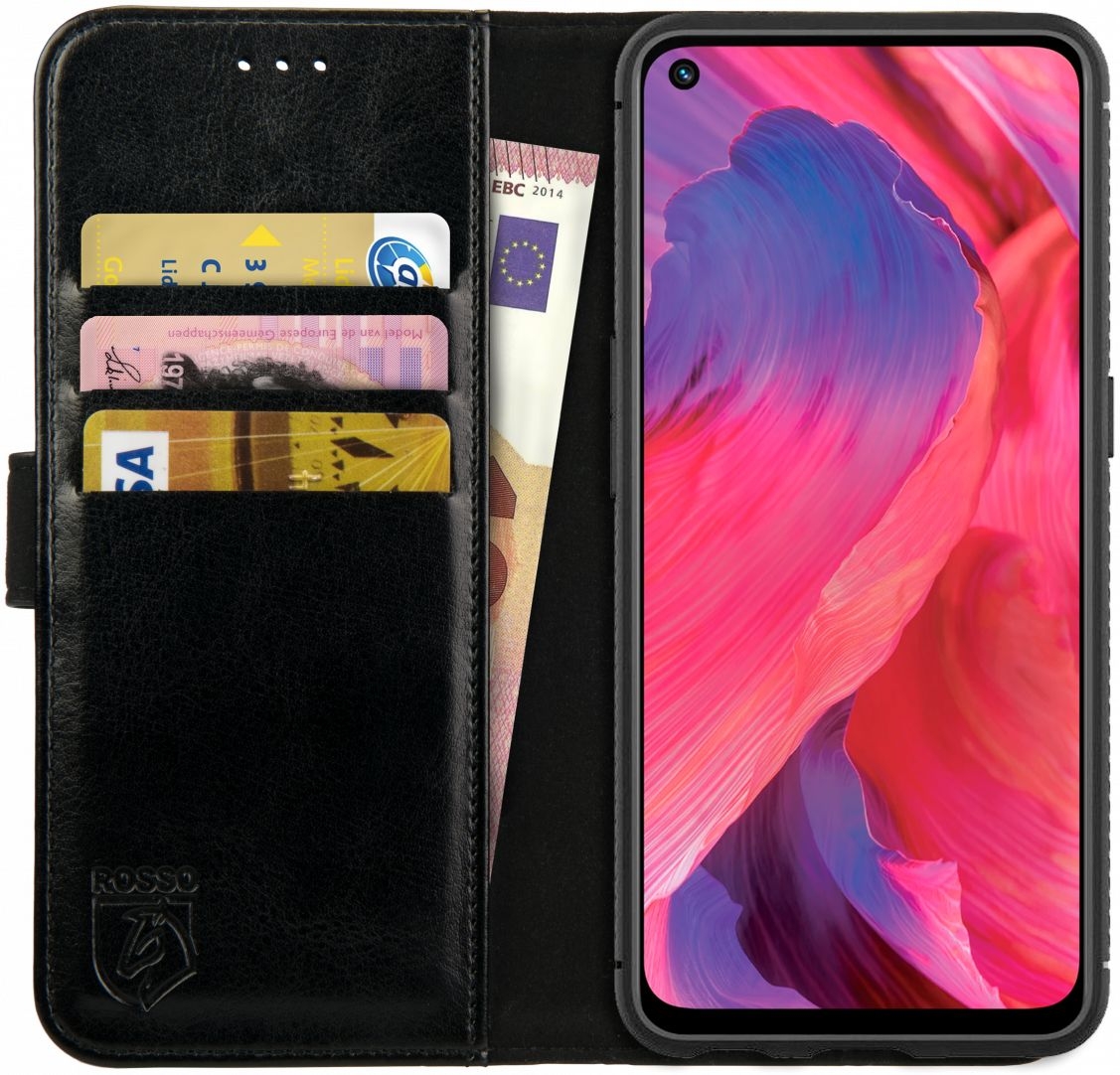 Rosso Element PU Θήκη Πορτοφόλι Oppo A74 5G - Black