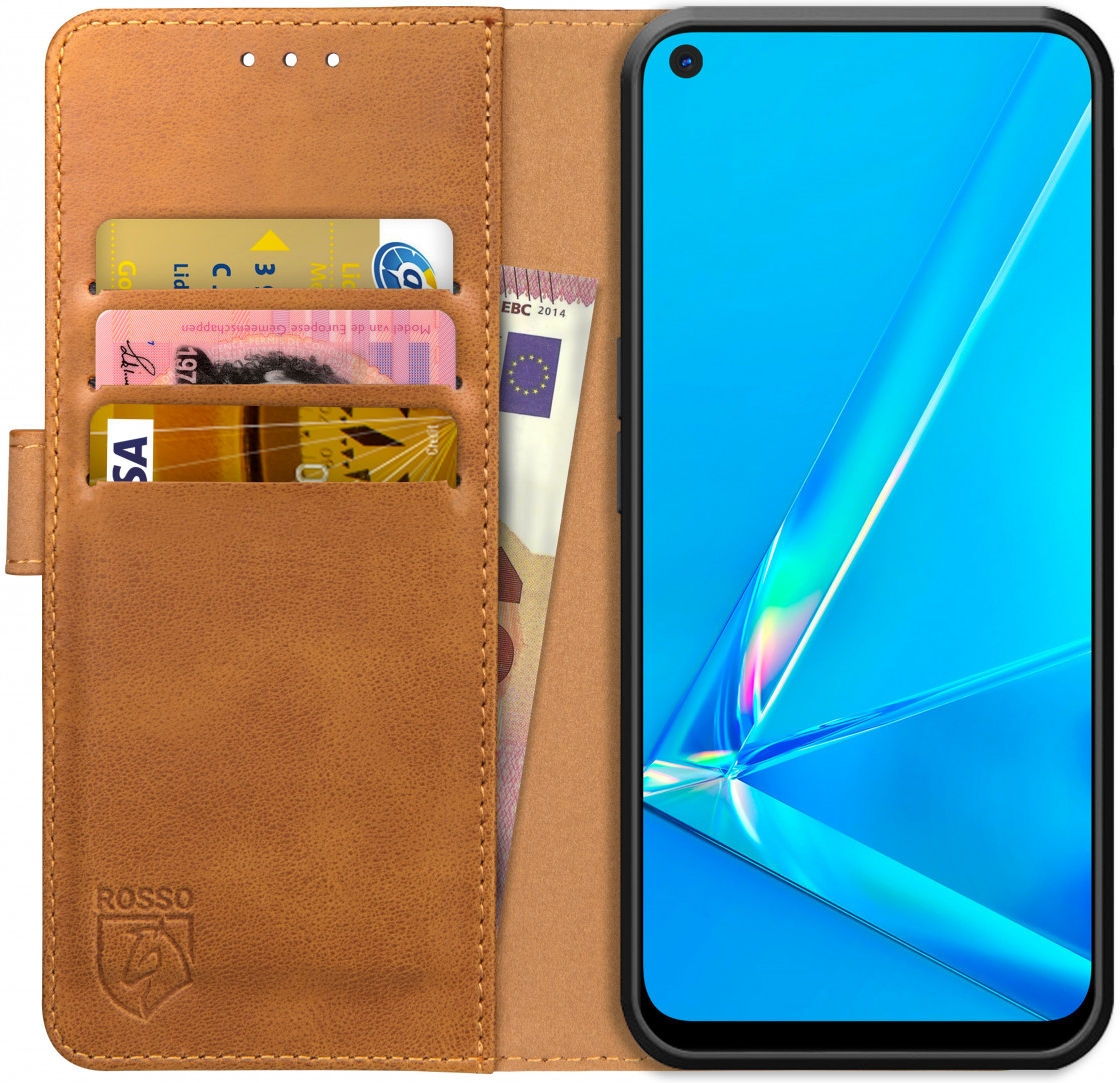 Rosso Element PU Θήκη Πορτοφόλι Oppo A72 / A52 - Light Brown