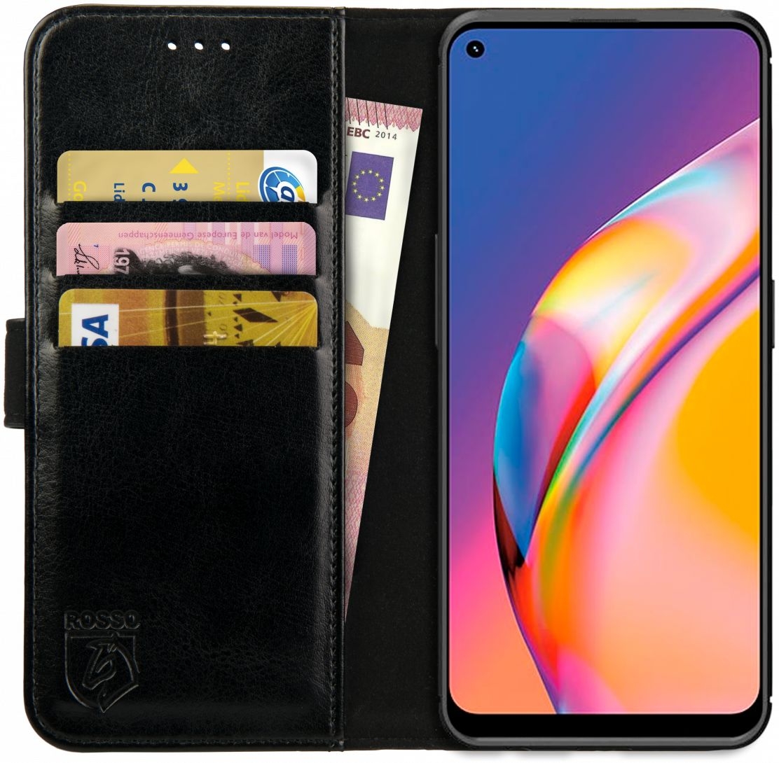 Rosso Element PU Θήκη Πορτοφόλι Oppo Reno5 Lite - Black