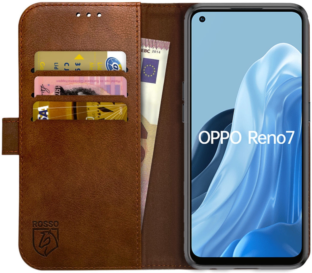 Rosso Element PU Θήκη Πορτοφόλι Oppo Reno7 - Brown