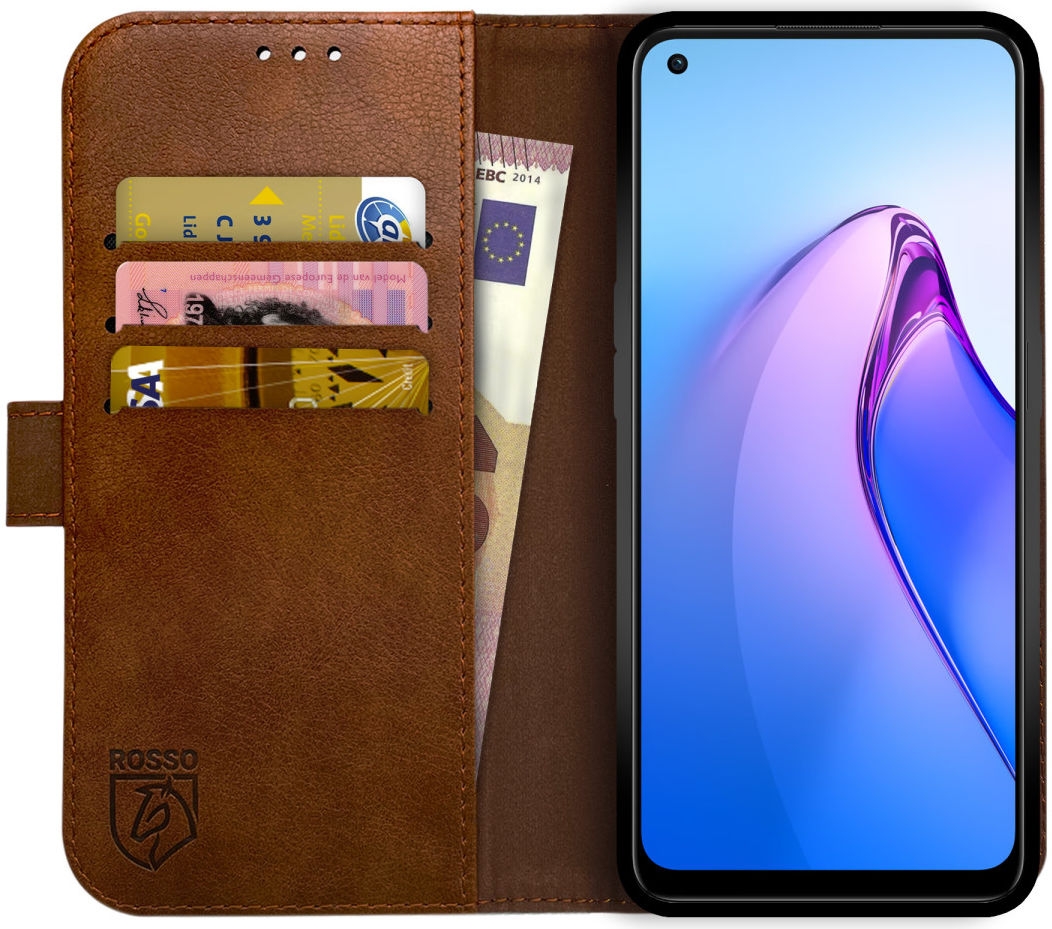 Rosso Element PU Θήκη Πορτοφόλι Oppo Reno8 - Brown