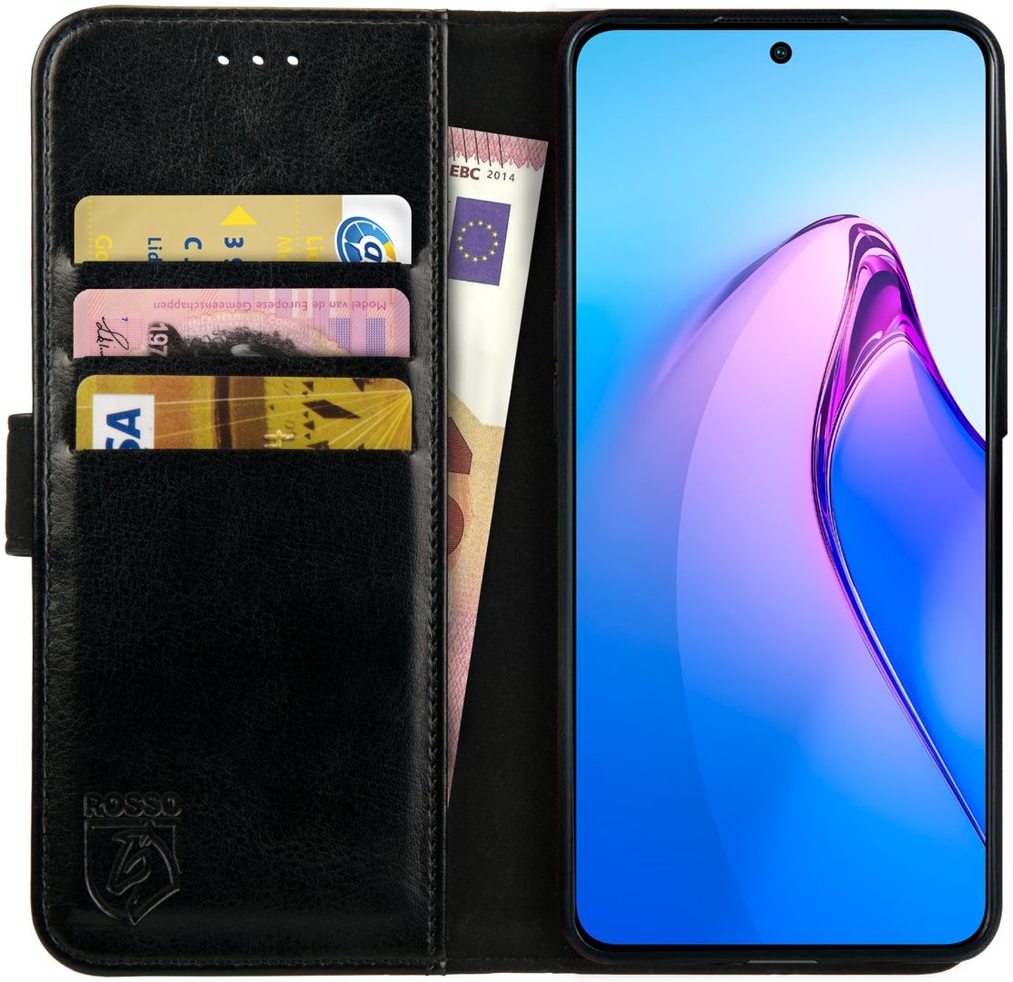 Rosso Element PU Θήκη Πορτοφόλι Oppo Reno8 Pro - Black