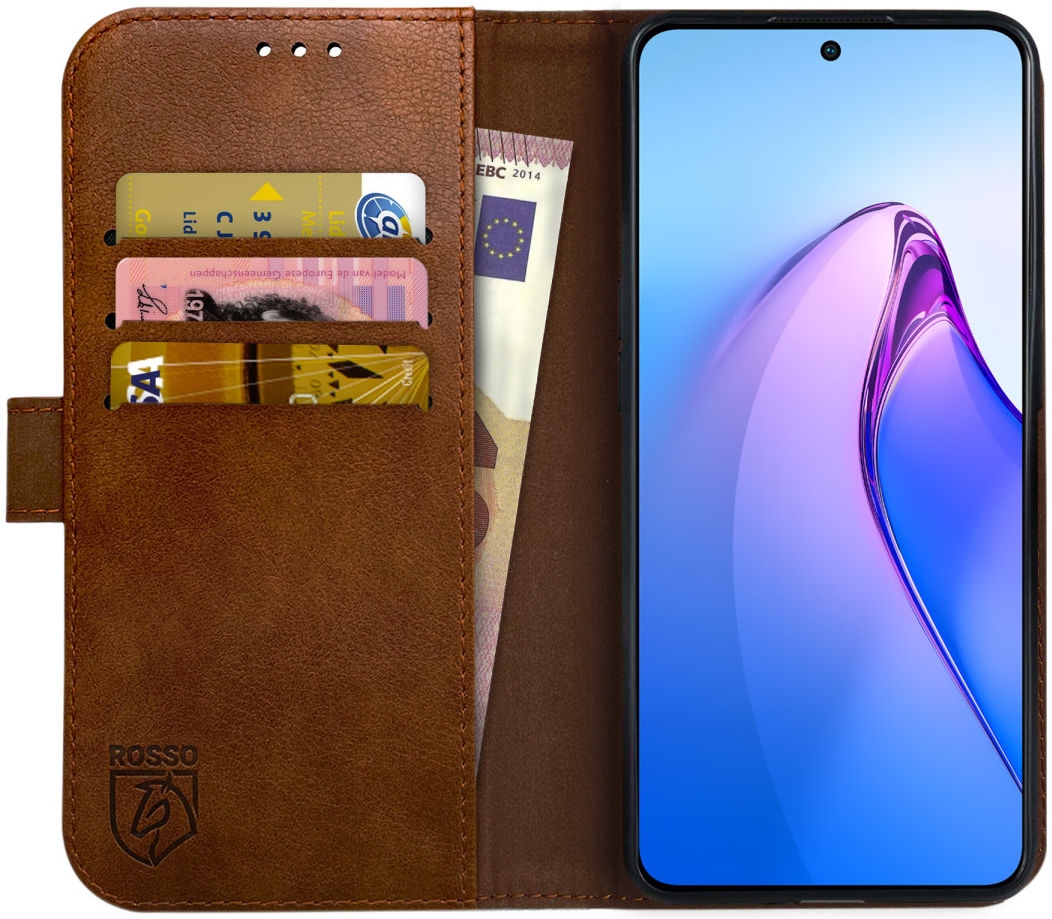 Rosso Element PU Θήκη Πορτοφόλι Oppo Reno8 Pro - Brown