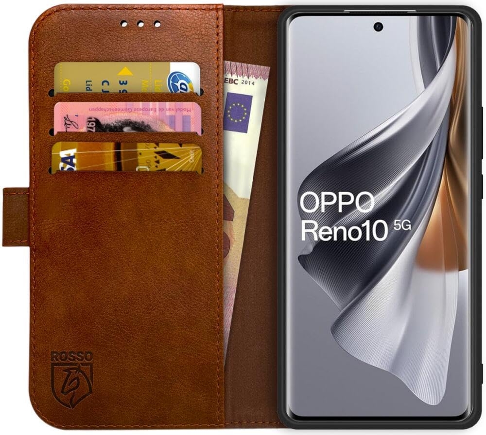 Rosso Element PU Θήκη Πορτοφόλι Oppo Reno10 - Brown