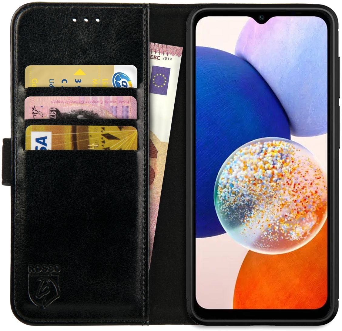 Rosso Element PU Θήκη Πορτοφόλι Samsung Galaxy A14 - Black
