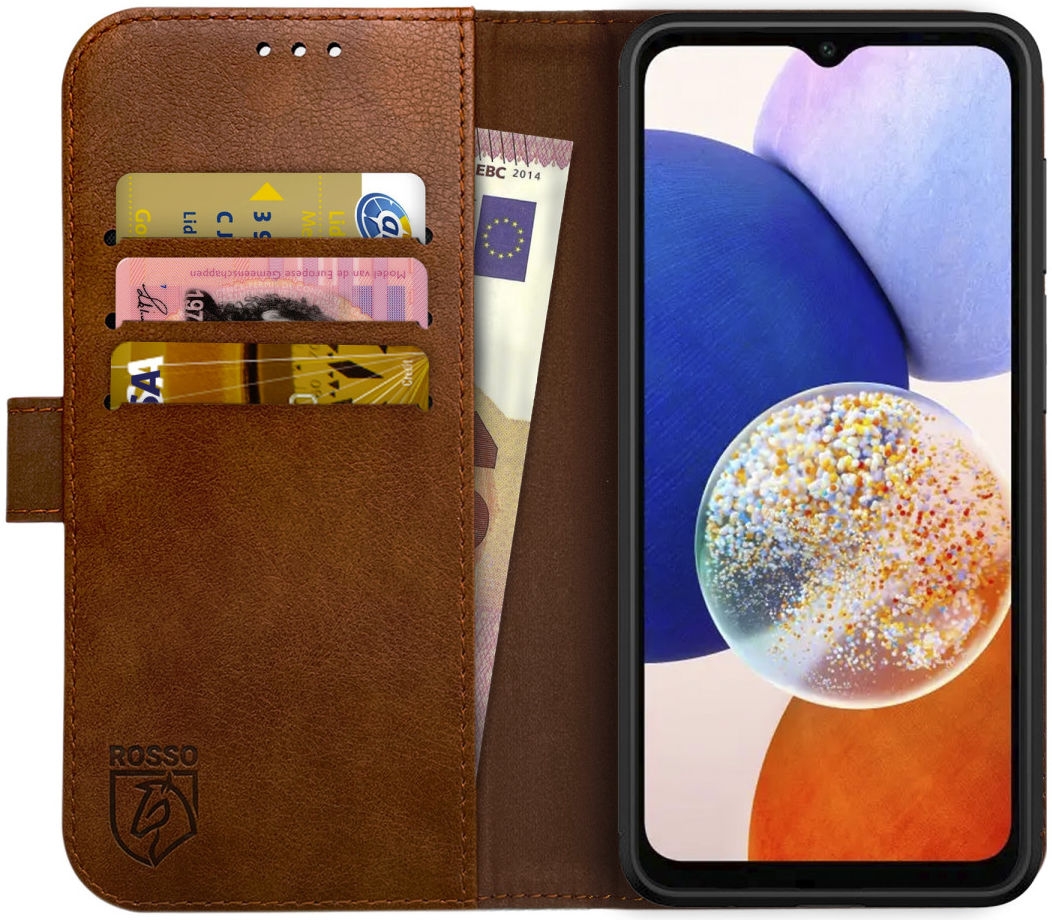 Rosso Element PU Θήκη Πορτοφόλι Samsung Galaxy A14 - Brown
