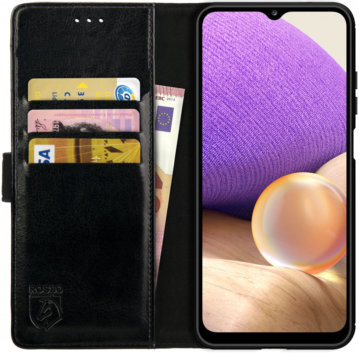 Rosso Element PU Θήκη Πορτοφόλι Samsung Galaxy A32 5G - Black