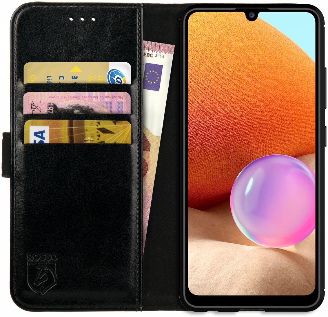 Rosso Element PU Θήκη Πορτοφόλι Samsung Galaxy A32 4G - Black