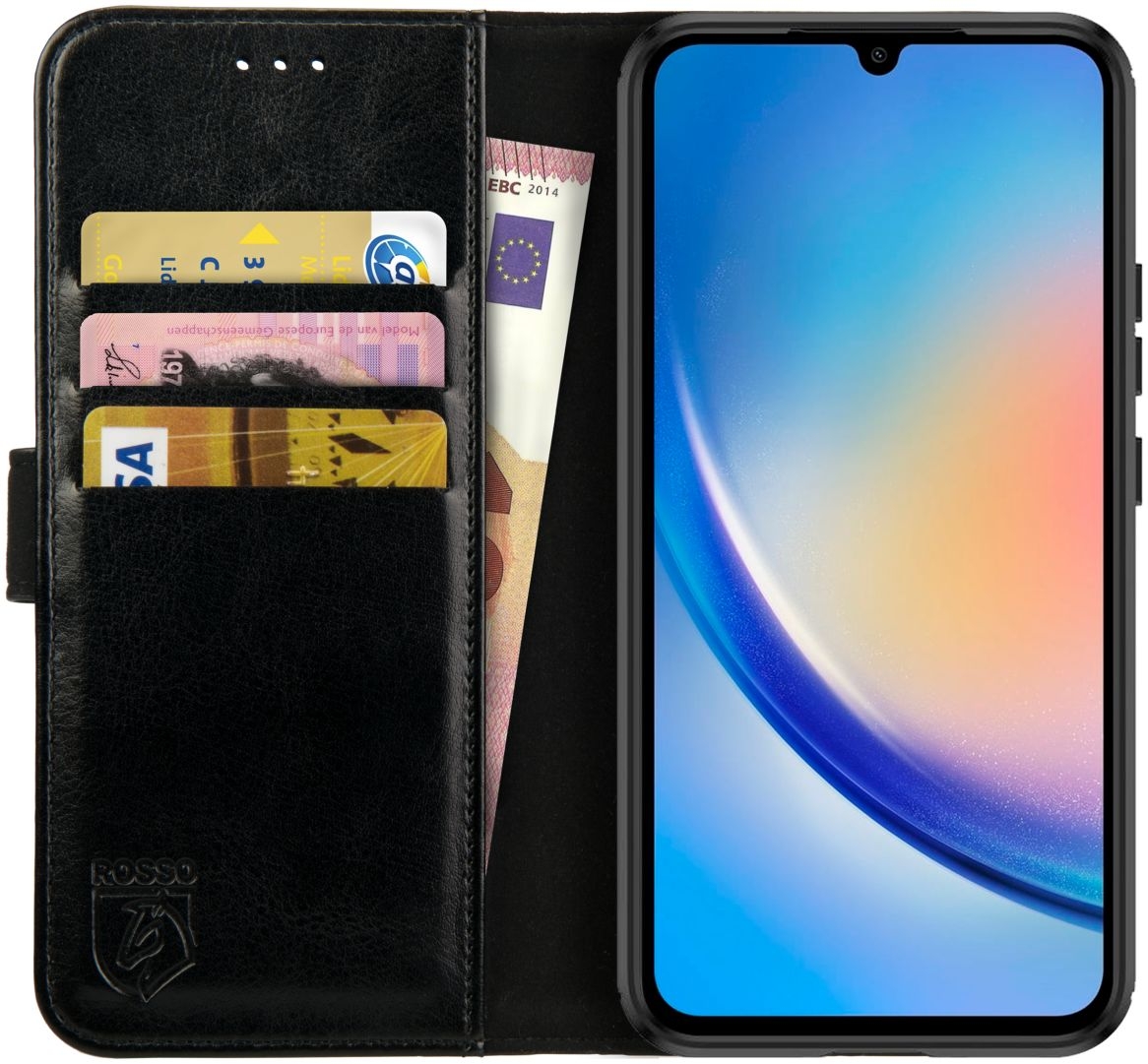 Rosso Element PU Θήκη Πορτοφόλι Samsung Galaxy A34 - Black