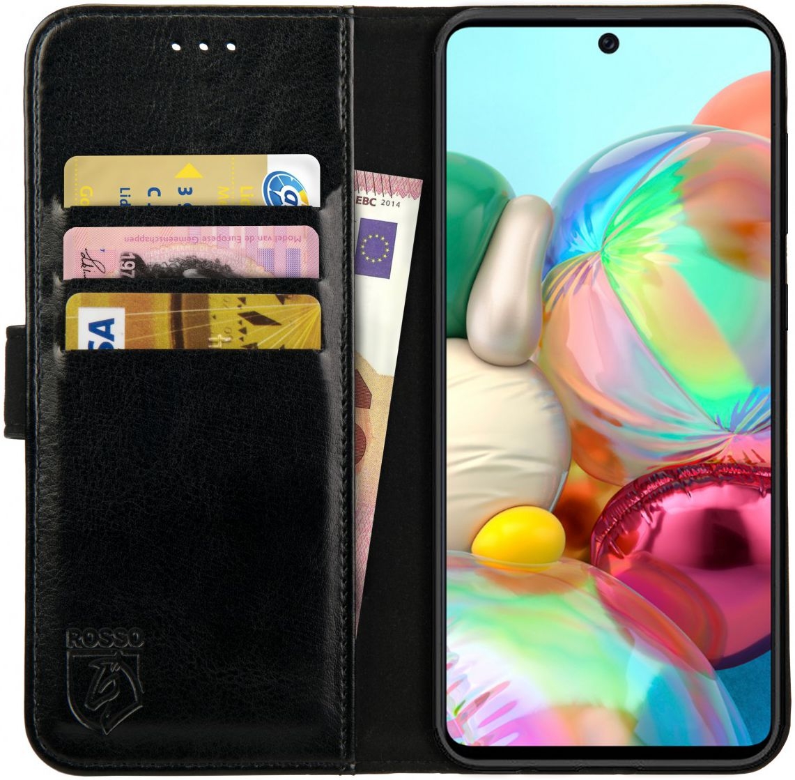 Rosso Element PU Θήκη Πορτοφόλι Samsung Galaxy A51 - Black