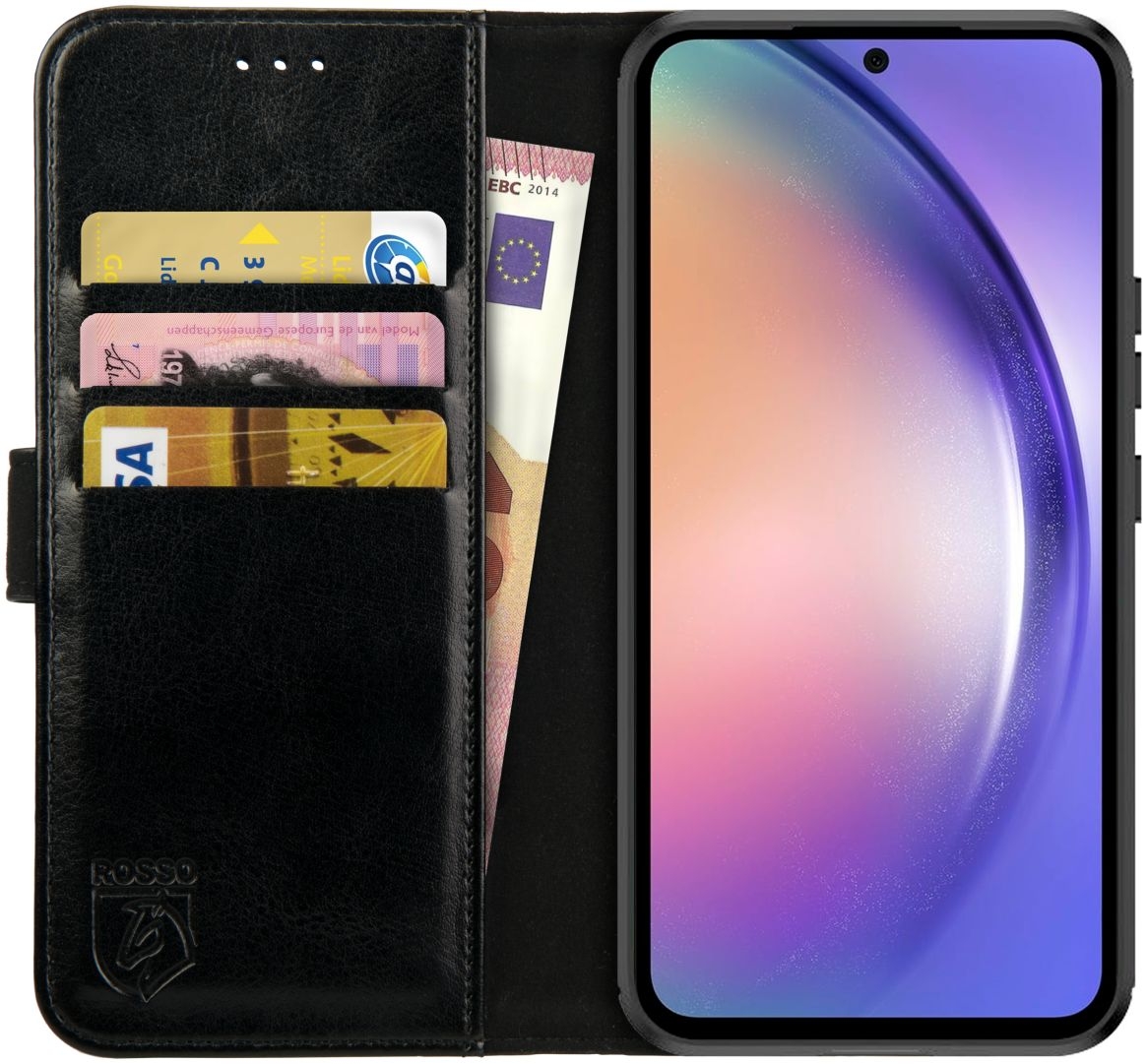 Rosso Element PU Θήκη Πορτοφόλι Samsung Galaxy A54 - Black