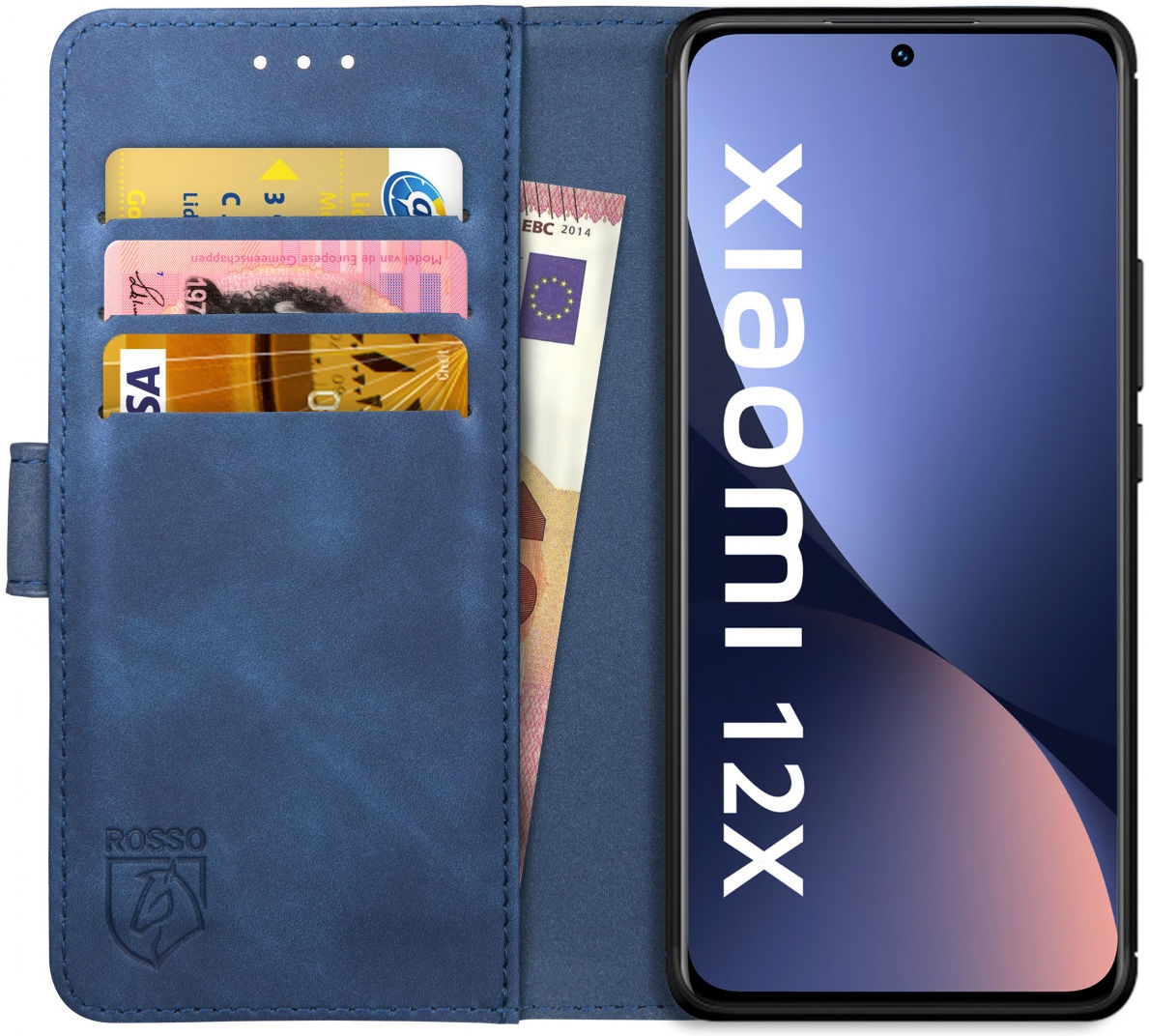 Rosso Element PU Θήκη Πορτοφόλι Xiaomi 12 / 12X - Blue