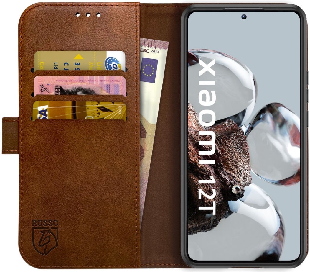 Rosso Element PU Θήκη Πορτοφόλι Xiaomi 12T / 12T Pro - Brown