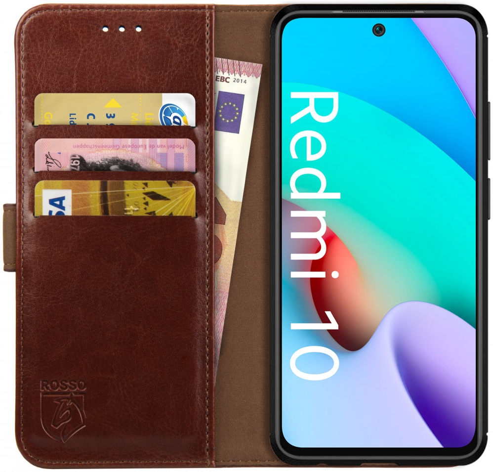 Rosso Element PU Θήκη Πορτοφόλι Xiaomi Redmi 10 - Brown