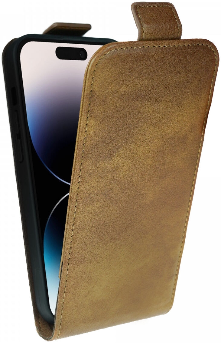 Rosso Element Vertical Flip Case - Flip Θήκη Πορτοφόλι Apple iPhone 14 Pro - Brown