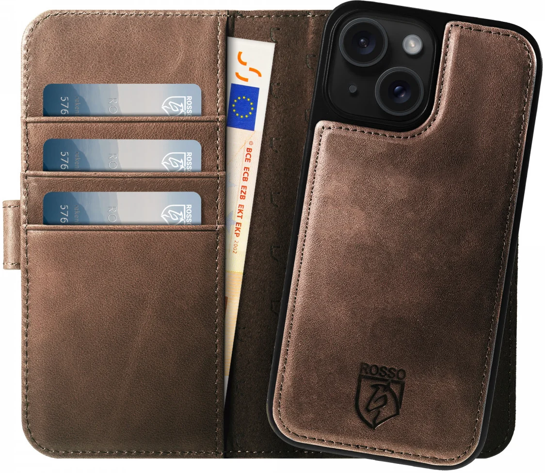 Rosso Elite - MagSafe Δερμάτινη Θήκη / Πορτοφόλι - Apple iPhone 14 - Brown