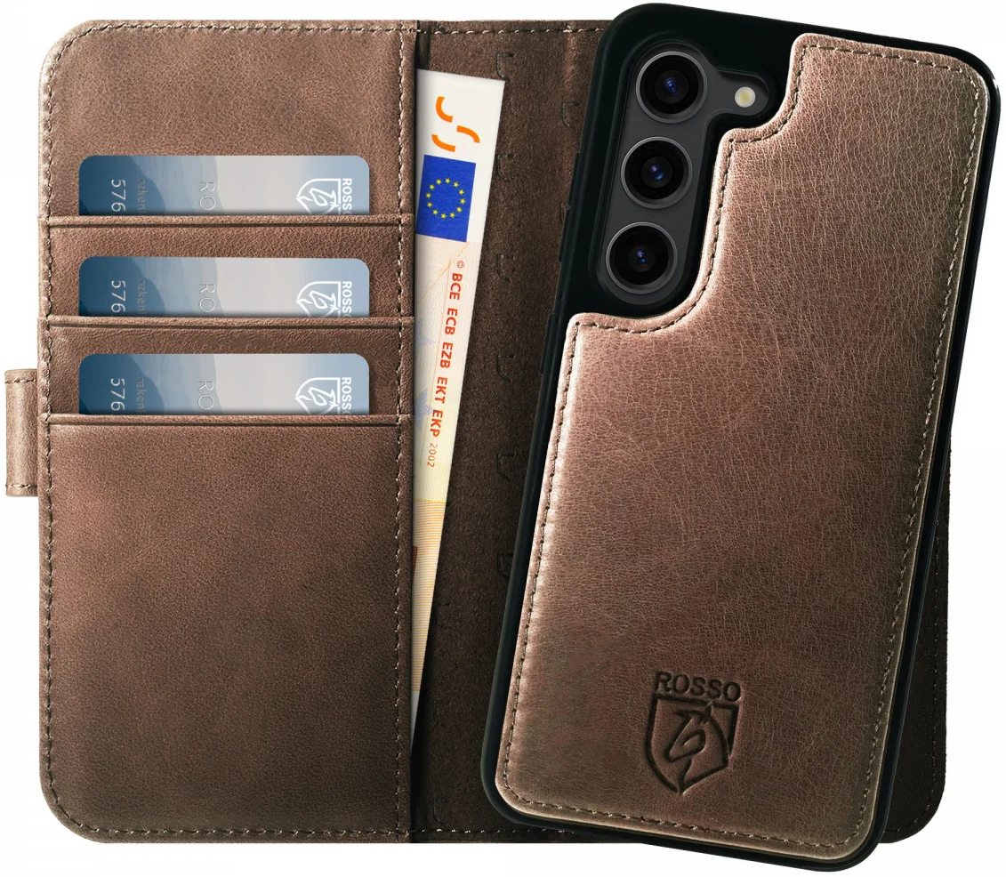 Rosso Elite - MagSafe Δερμάτινη Θήκη / Πορτοφόλι - Samsung Galaxy S23 - Brown