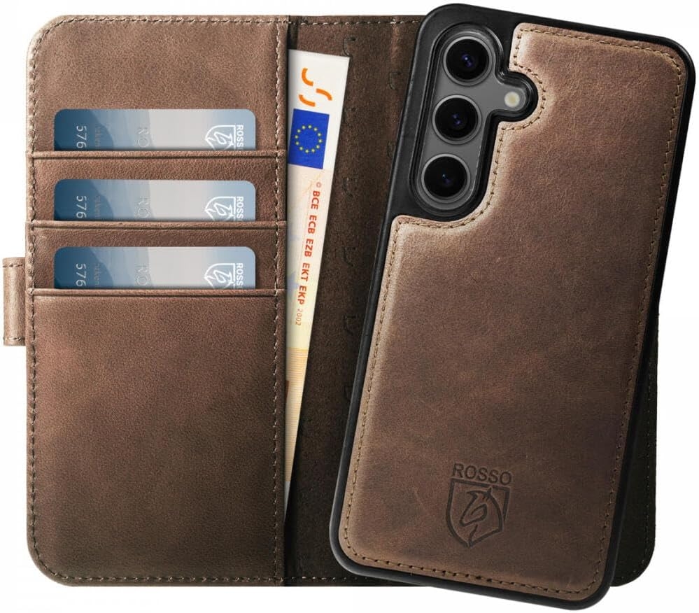 Rosso Elite - MagSafe Δερμάτινη Θήκη / Πορτοφόλι - Samsung Galaxy S23 FE - Brown 