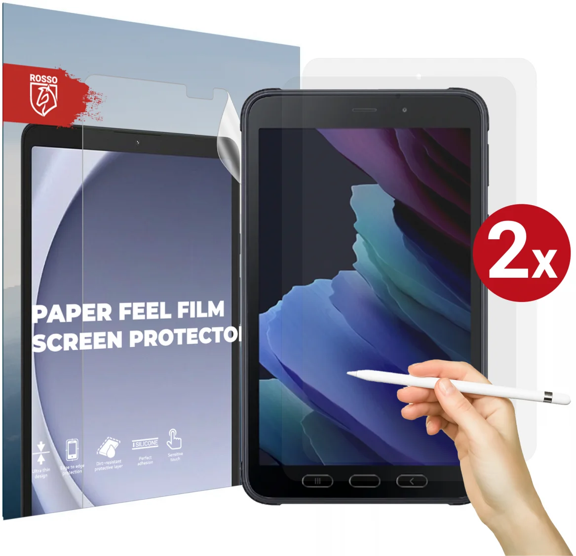 Rosso Paper Feel Film Screen Protector - Μεμβράνη Προστασίας Οθόνης - Samsung Galaxy Tab Active 3 8.0" 2020 - 2 Τεμάχια - Clear
