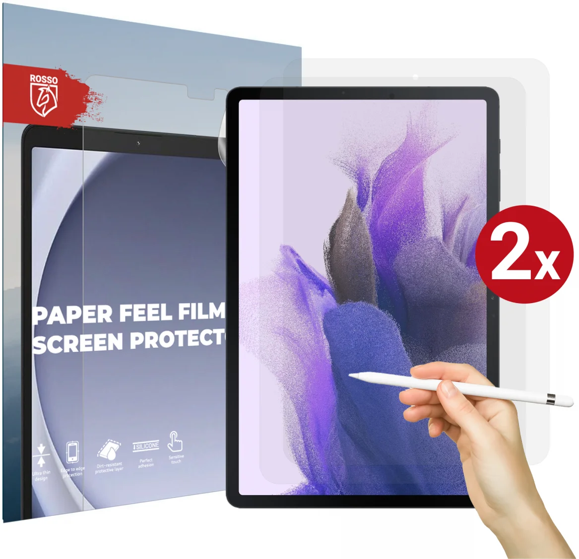 Rosso Paper Feel Film Screen Protector - Μεμβράνη Προστασίας Οθόνης - Samsung Galaxy Tab S7 FE 12.4" - 2 Τεμάχια - Clear