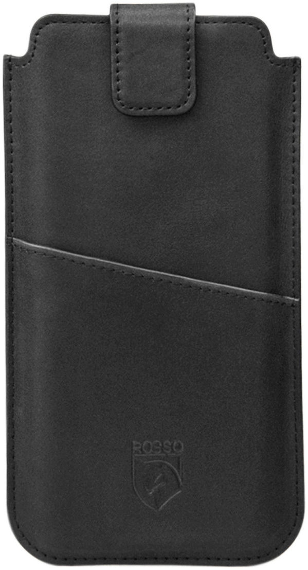 Rosso Deluxe Select Insert Case - Universal Δερμάτινη Θήκη για Smartphones / Κινητά - 14 x 7 cm - Black