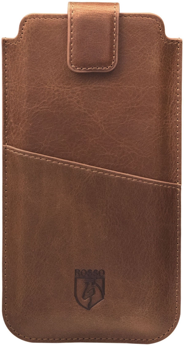 Rosso Deluxe Select Insert Case - Universal Δερμάτινη Θήκη για Smartphones / Κινητά - 14 x 7 cm - Brown