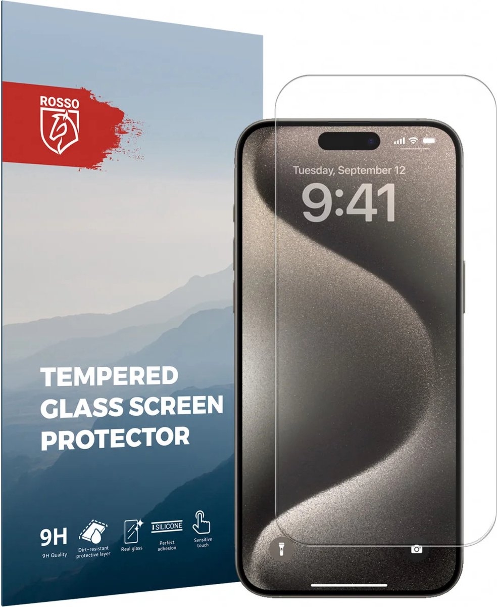 Rosso Tempered Glass - Αντιχαρακτικό Προστατευτικό Γυαλί Οθόνης Apple iPhone 15 Pro Max - Clear