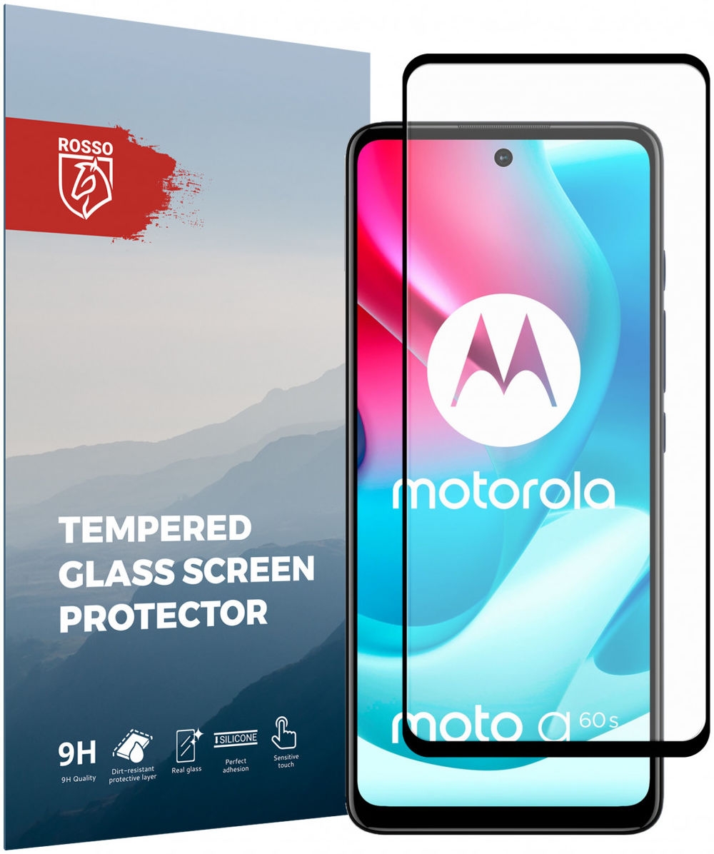 Rosso Tempered Glass - FullFace Αντιχαρακτικό Προστατευτικό Γυαλί Οθόνης Motorola Moto G60S - Black