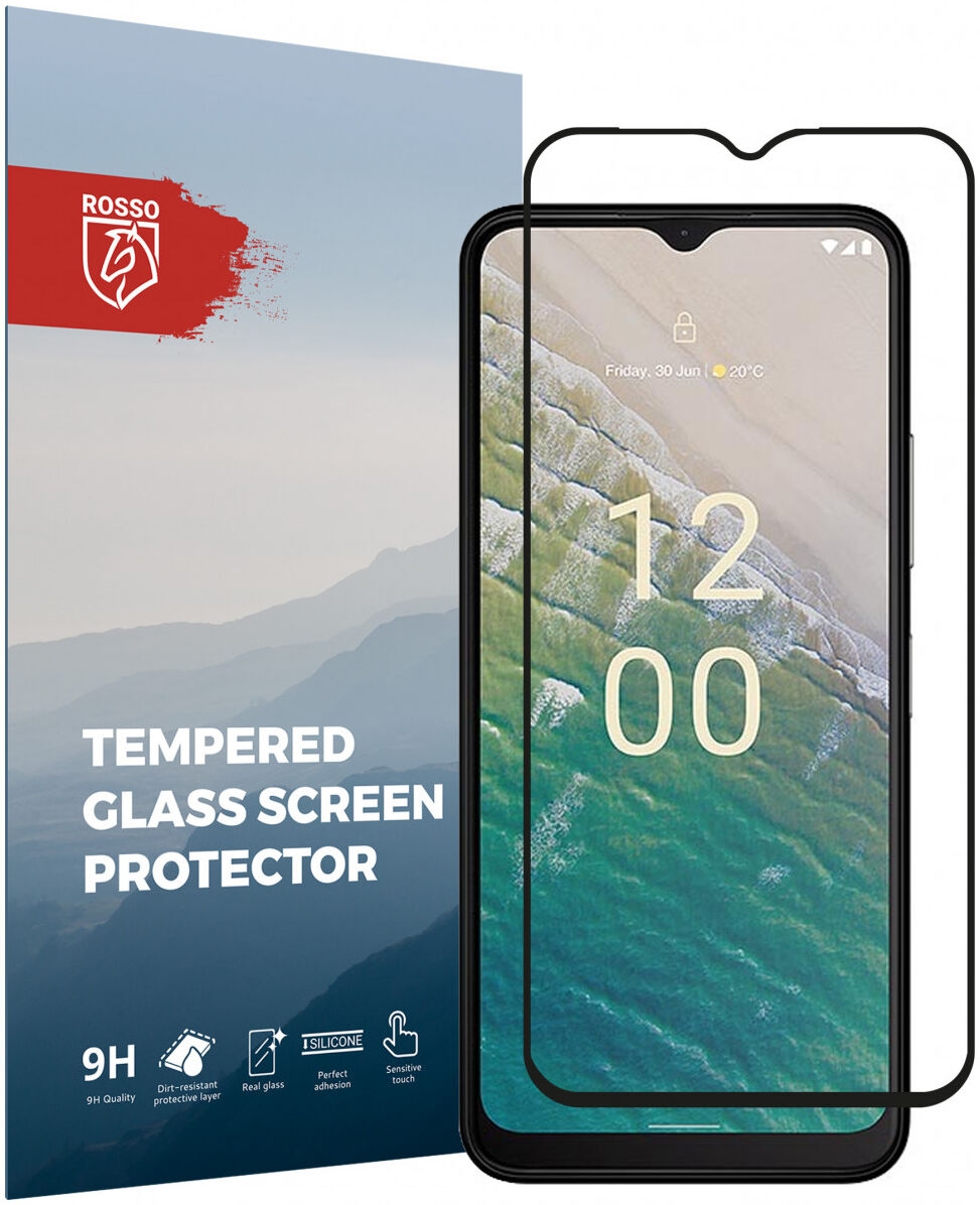 Rosso Tempered Glass - FullFace Αντιχαρακτικό Προστατευτικό Γυαλί Οθόνης Nokia C32 - Black