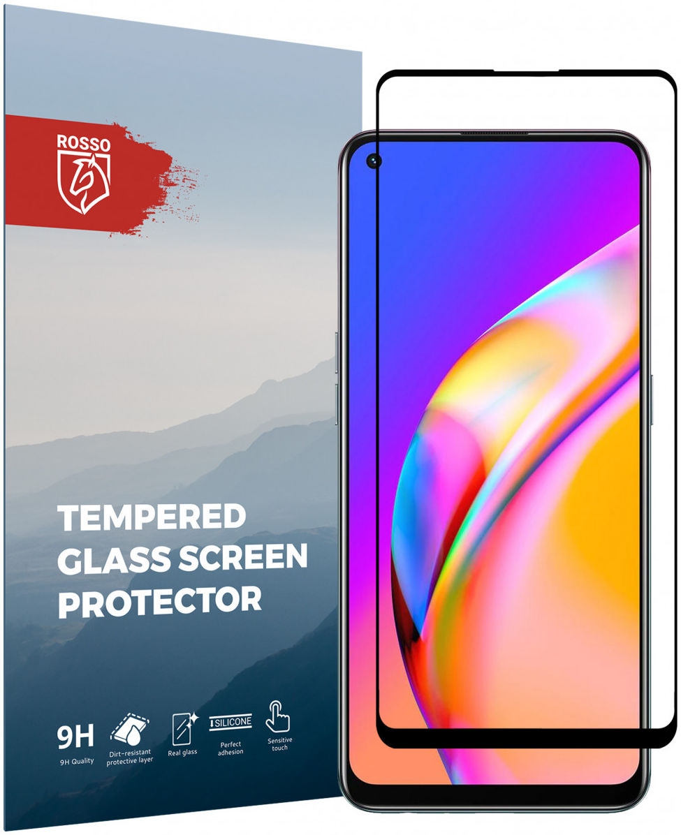 Rosso Tempered Glass - FullFace Αντιχαρακτικό Προστατευτικό Γυαλί Οθόνης Oppo Reno5 Lite - Black