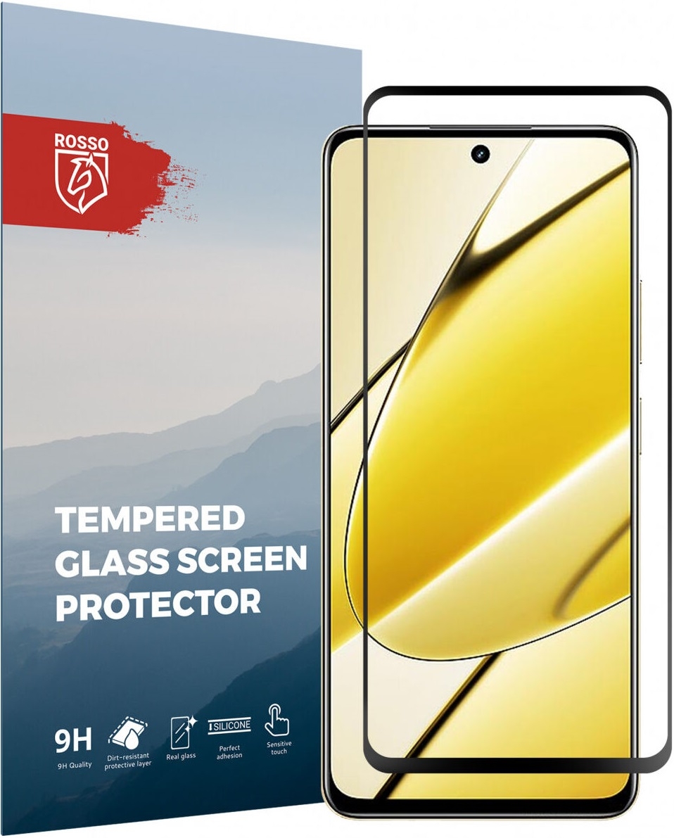Rosso Tempered Glass - FullFace Αντιχαρακτικό Προστατευτικό Γυαλί Οθόνης Realme 11 5G - Black