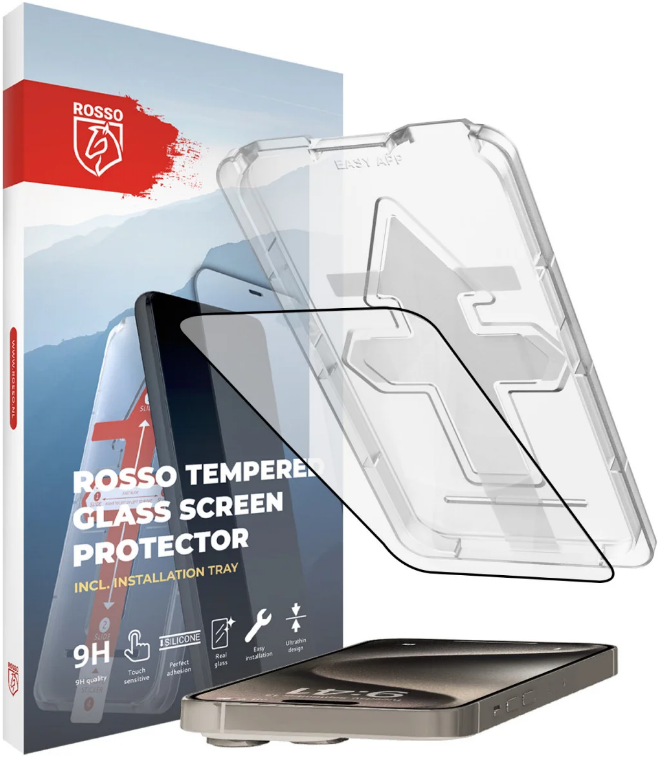 Rosso Tempered Glass - FullFace Αντιχαρακτικό Προστατευτικό Γυαλί Οθόνης Apple iPhone 15 Pro
