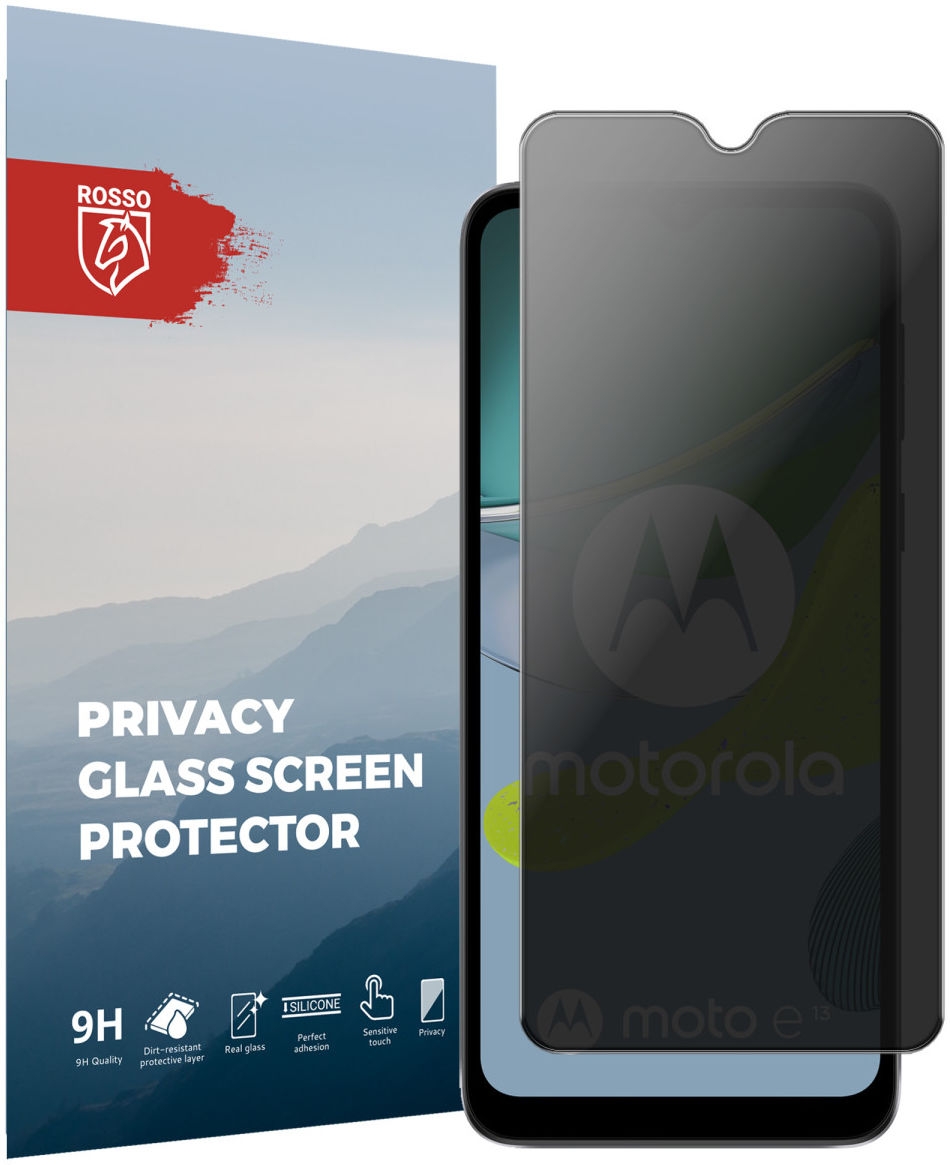 Rosso Tempered Glass Privacy - Αντιχαρακτικό Γυαλί Προστασίας Απορρήτου Οθόνης Motorola Moto E13