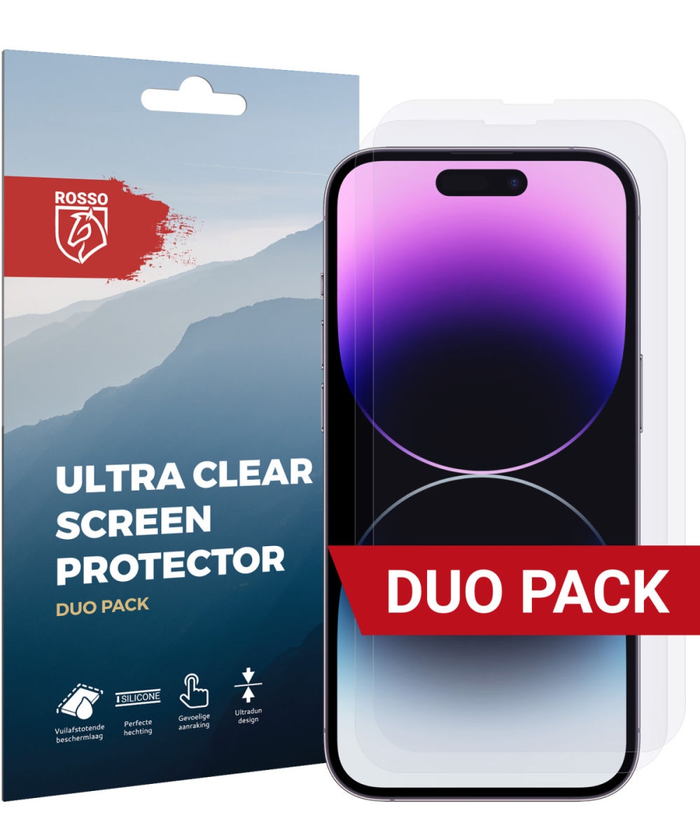 Rosso Ultra Clear Screen Protector - Μεμβράνη Προστασίας Οθόνης - Apple iPhone 14 Pro - 2 Τεμάχια