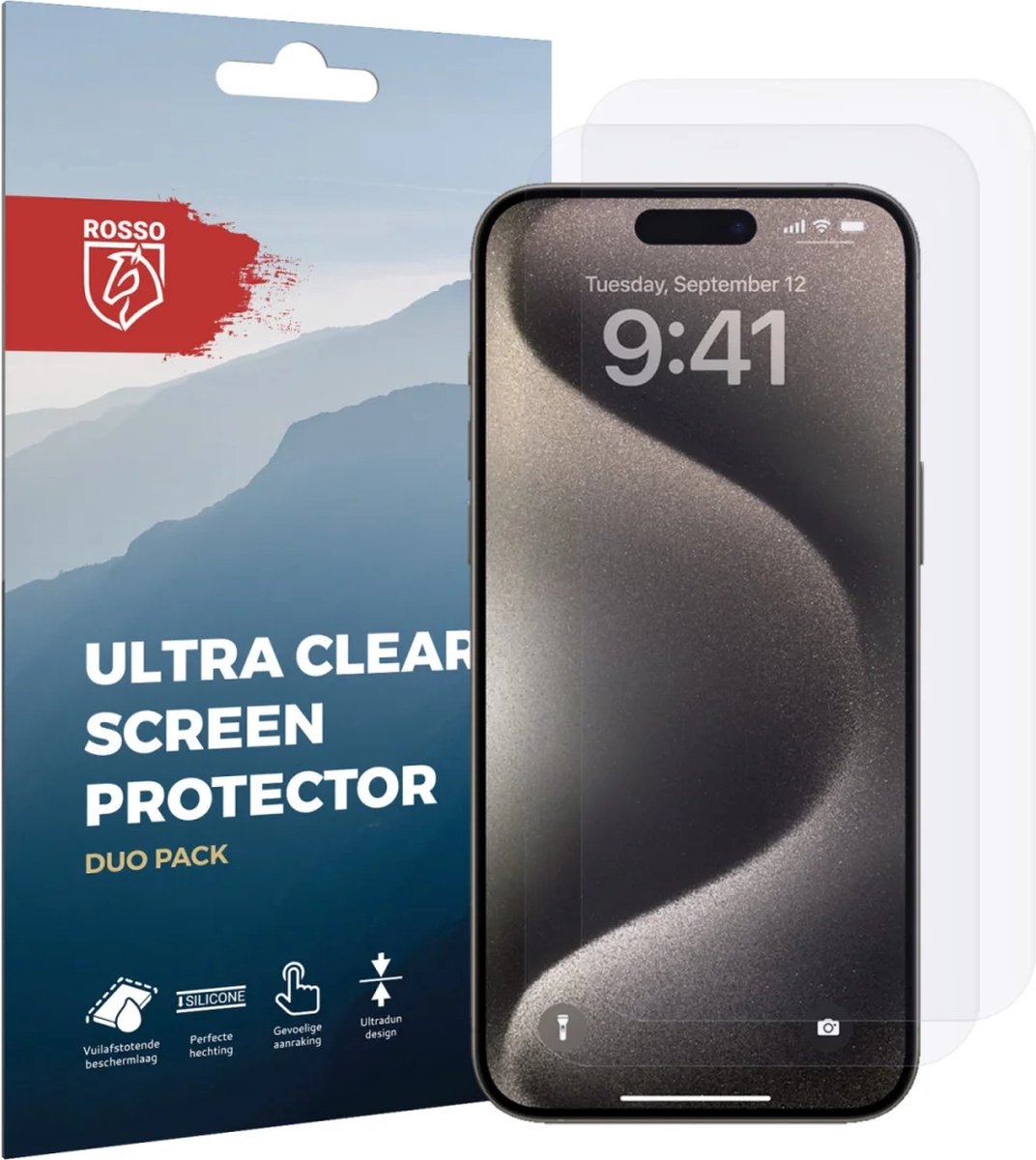 Rosso Ultra Clear Screen Protector - Μεμβράνη Προστασίας Οθόνης - Apple iPhone 15 Pro Max - 2 Τεμάχια
