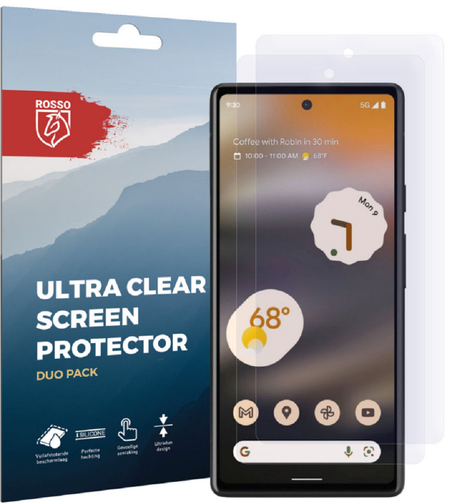 Rosso Ultra Clear Screen Protector - Μεμβράνη Προστασίας Οθόνης - Google Pixel 6a - 2 Τεμάχια