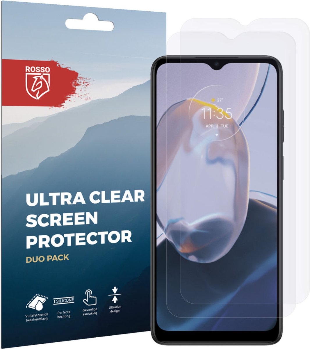 Rosso Ultra Clear Screen Protector - Μεμβράνη Προστασίας Οθόνης - Motorola Moto E22 / E22i - 2 Τεμάχια