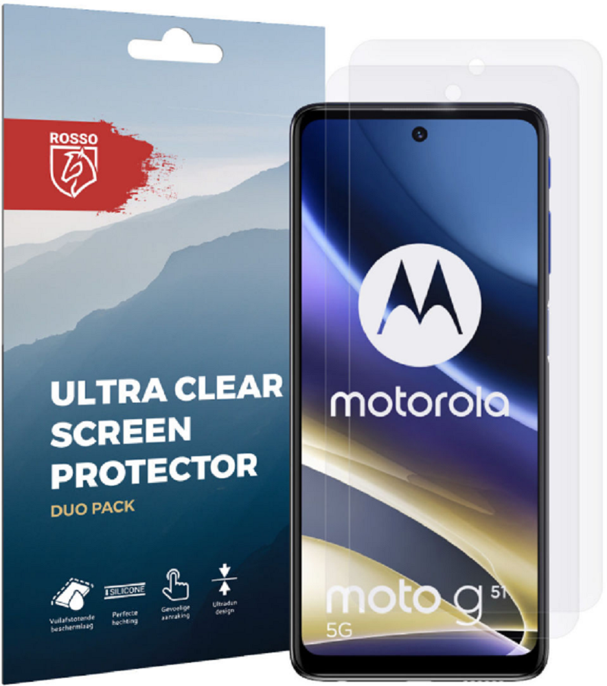 Rosso Ultra Clear Screen Protector - Μεμβράνη Προστασίας Οθόνης - Motorola Moto G51 5G - 2 Τεμάχια