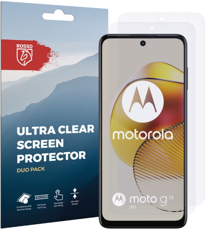 Rosso Ultra Clear Screen Protector - Μεμβράνη Προστασίας Οθόνης - Motorola Moto G73 - 2 Τεμάχια